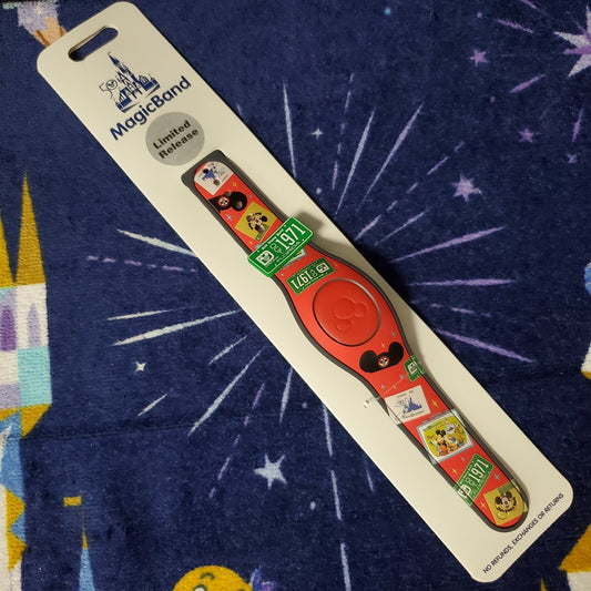 2021 Walt Disney World 50th Celebration Vault Red Magic Band WDW License Plates