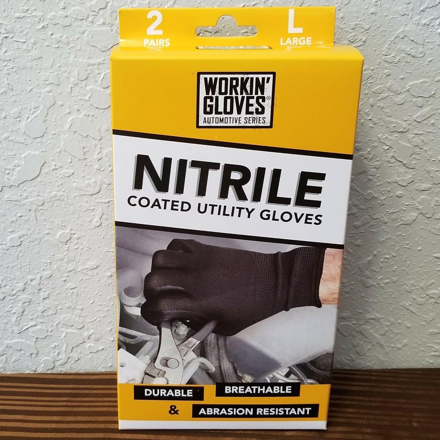 2 PAIRS Large Reusable Breathable Utility Gloves - Working Auto Nitrile Coated