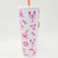 RARE Dunkin’ Donuts Coffee Summer 2026 TUMBLER White w/Straw Pink Crab Shark NWT
