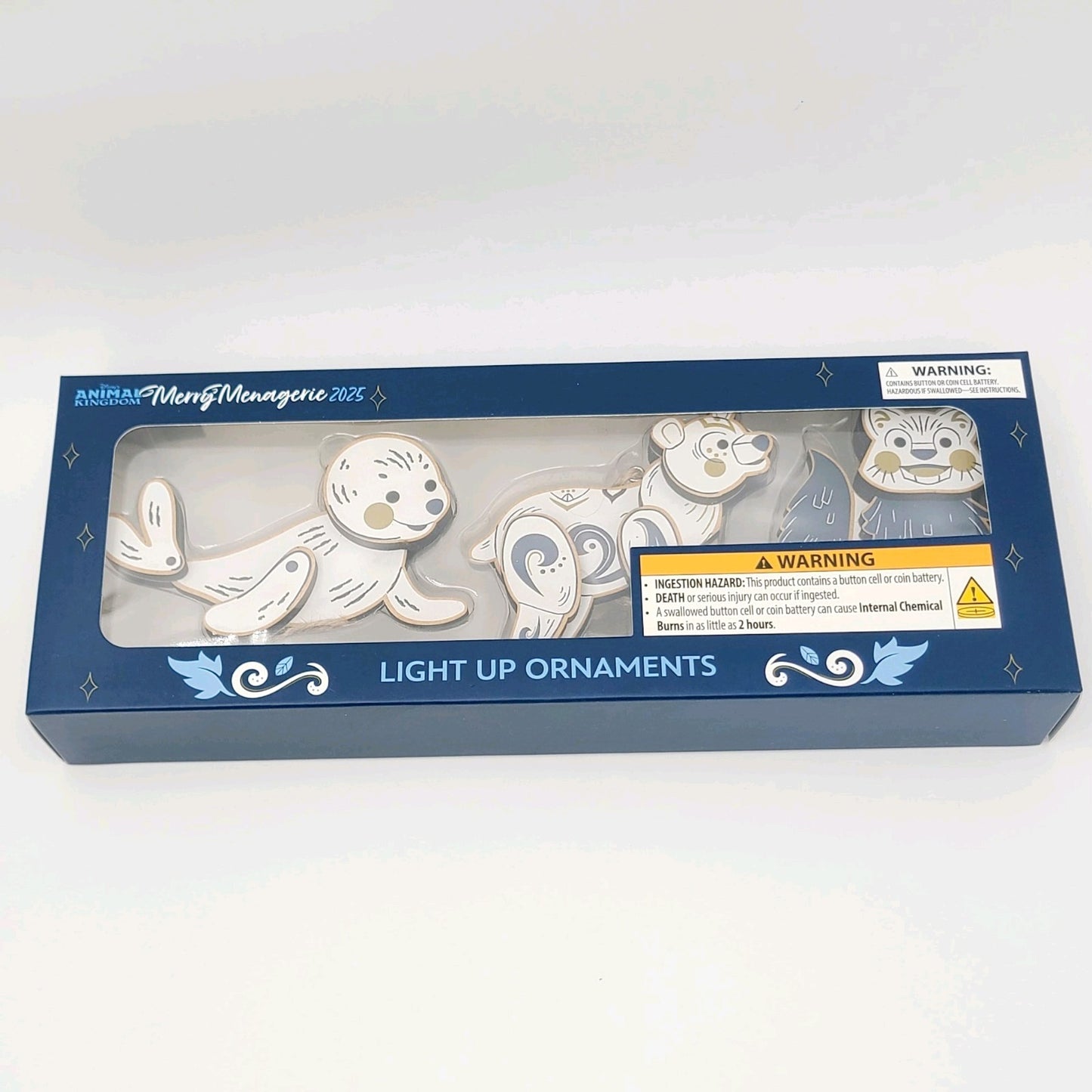 Disney Parks Ornament 2025 Merry Menagerie Animal Kingdom Light Up 3-Piece Set