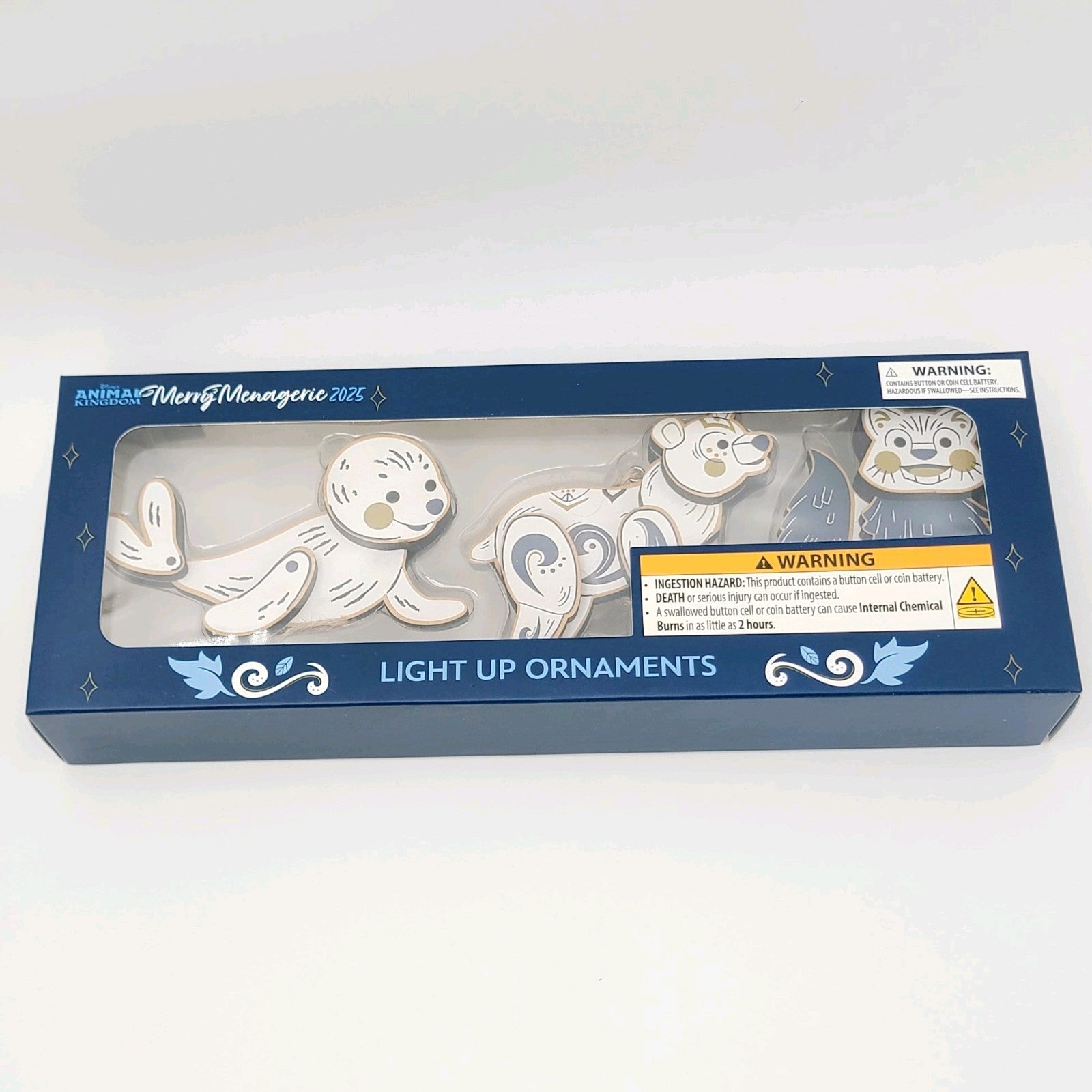 Disney Parks Ornament 2025 Merry Menagerie Animal Kingdom Light Up 3-Piece Set