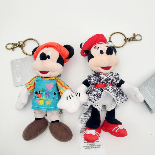 *Mickey & Minnie Plush Keychain Set* Disney Parks Riviera Resort Bag Charm New