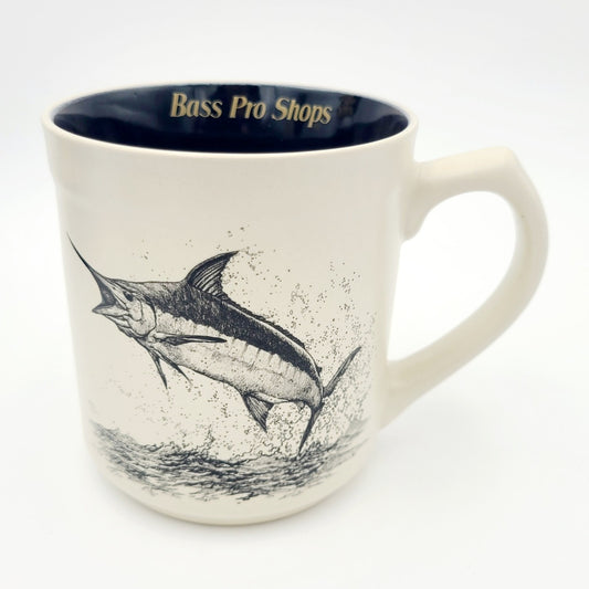 Bass Pro Shops Tarpon Fishing Mug Nature Art 16 fl oz Coffee Cream Color Beige
