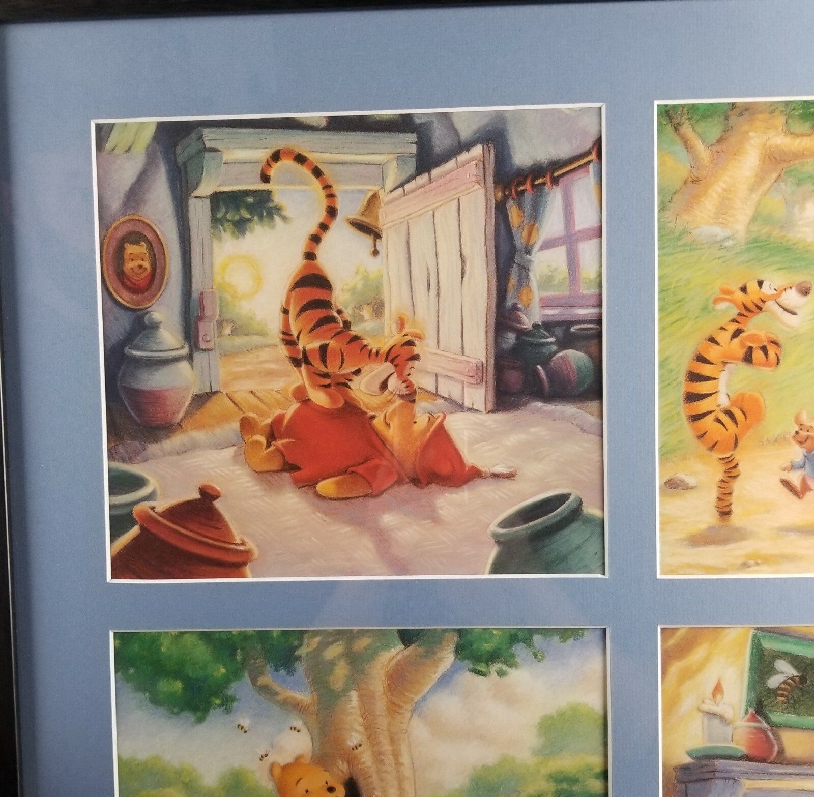 SIGNED/Autographed Disney Parks Winnie the Pooh Framed Art Artwork Piglet Roo