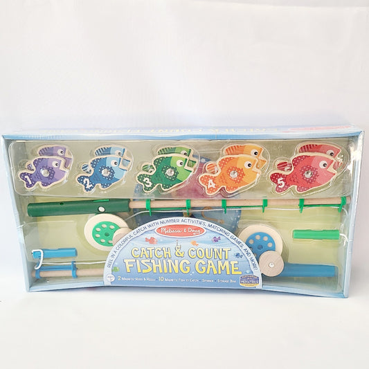 Melissa & Doug Catch & Count Fishing Game 2 Magnetic Rods, 10 Fish, Spinner, Bag