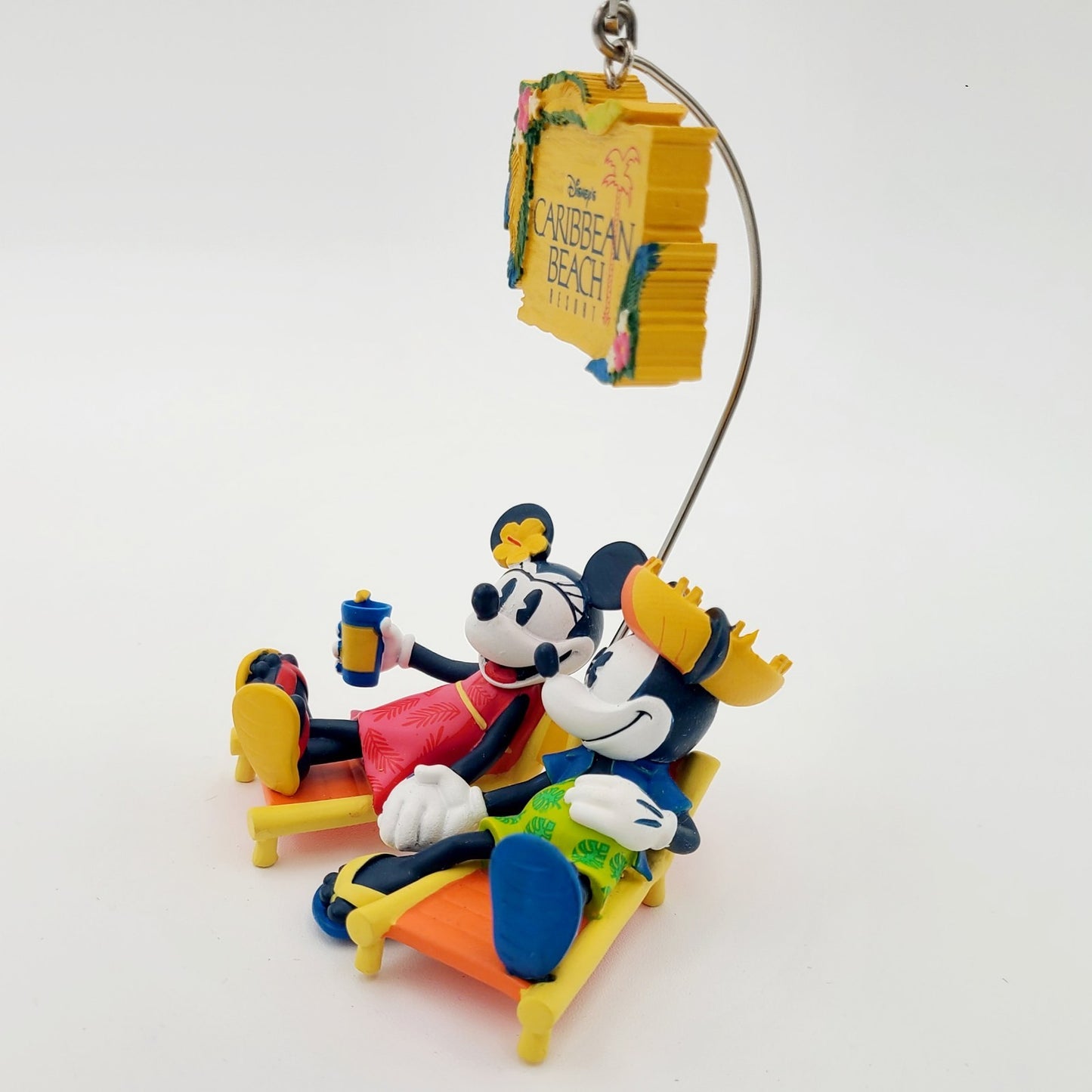 Disney Parks Caribbean Beach Resort Mickey & Minnie Mouse Christmas Ornament New