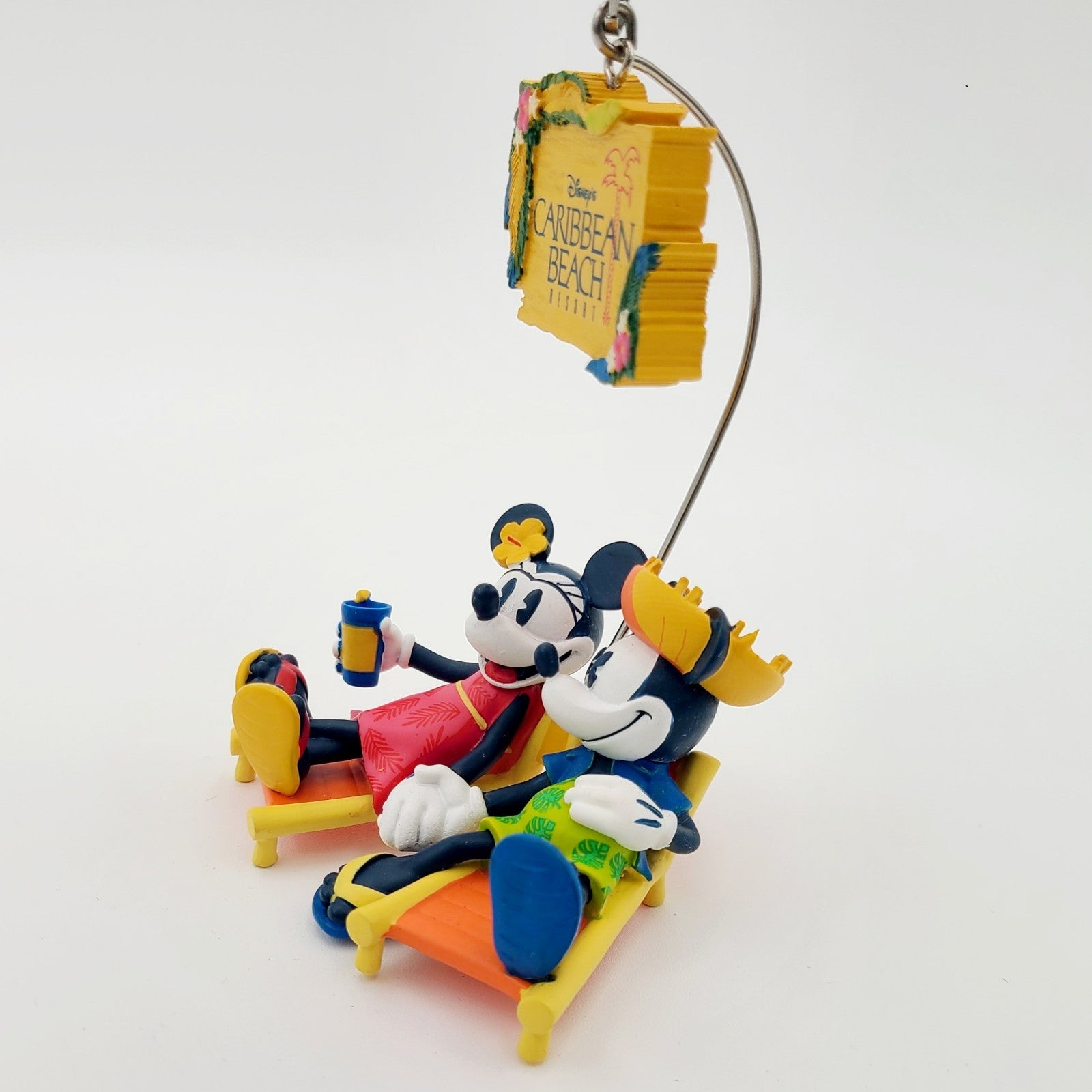 Disney Parks Caribbean Beach Resort Mickey & Minnie Mouse Christmas Ornament New