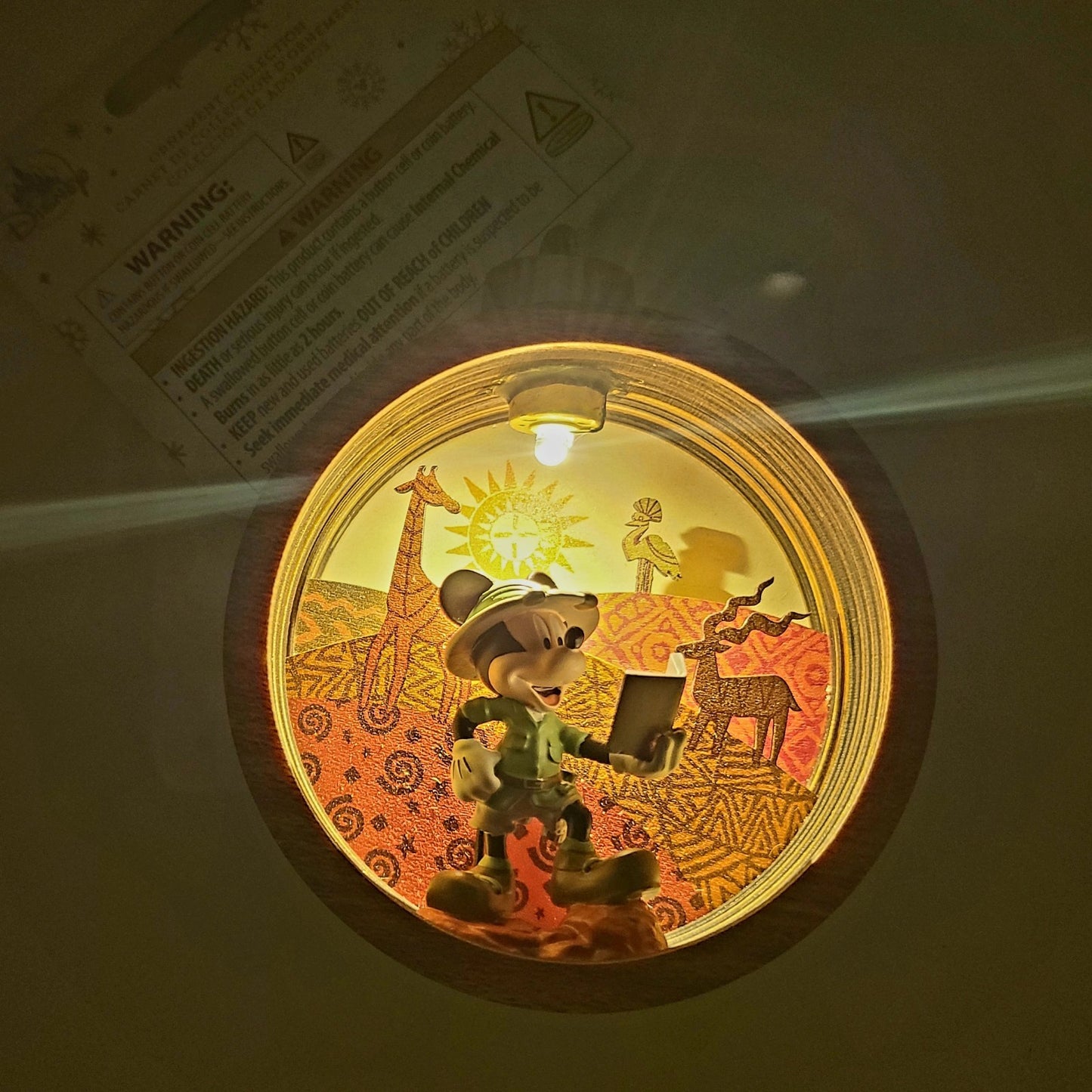 LIGHT UP Disney Park Animal Kingdom Lodge Resort Mickey Mouse Christmas Ornament