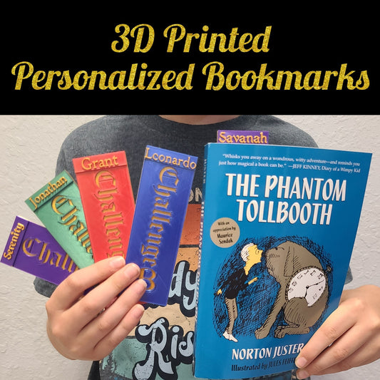 Challenge B Bookmark 3D Printed Personalize Name & Color Decor Tutor Gift
