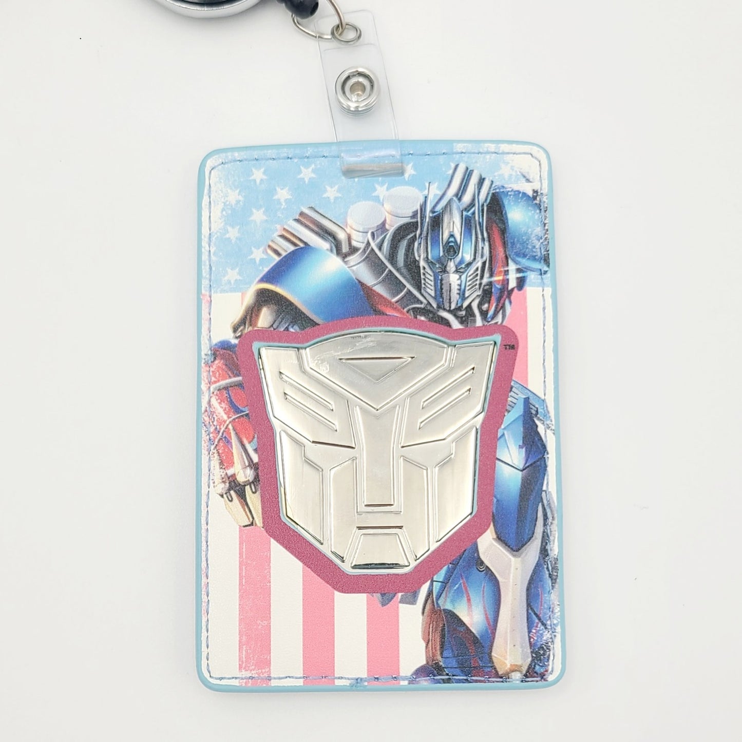 Universal Studios Transformers Optimus Prime Retractable ID Badge Reel Fighters