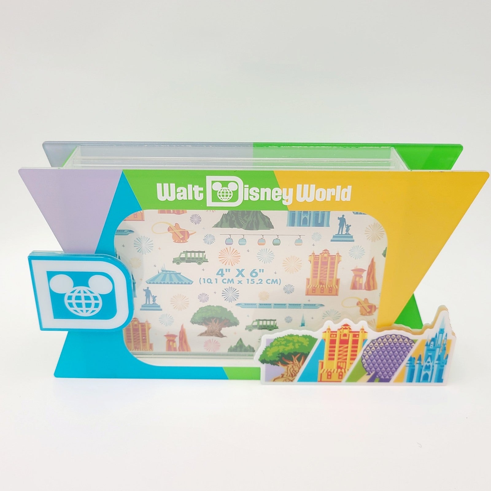 Walt Disney World 4 Parks Icons Magic Kingdom Epcot Animal Photo Frame 4" x 6”