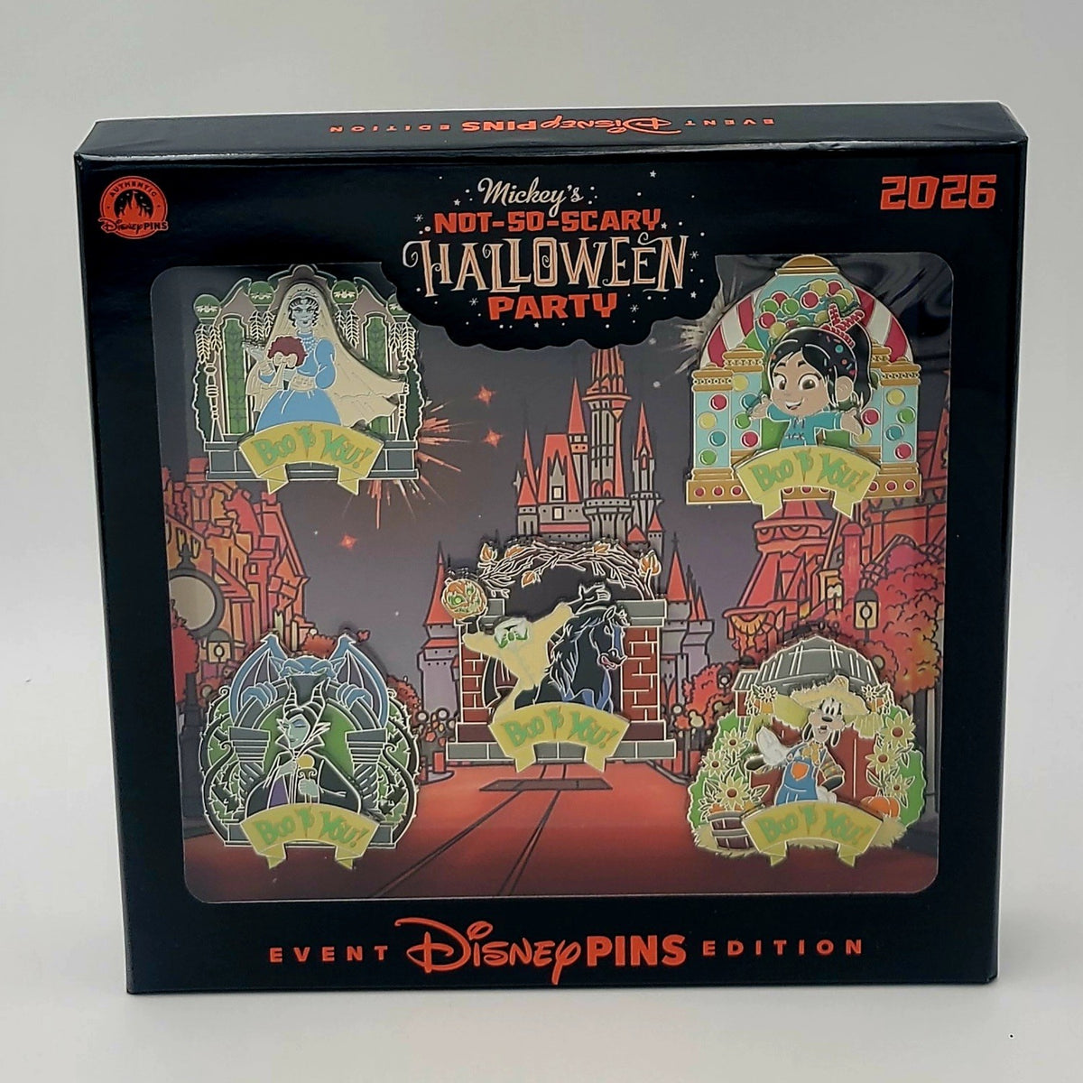 IN HAND Disney Parks 2026 Mickey’s Not So Scary Halloween Party 5 Pin Box Set LE