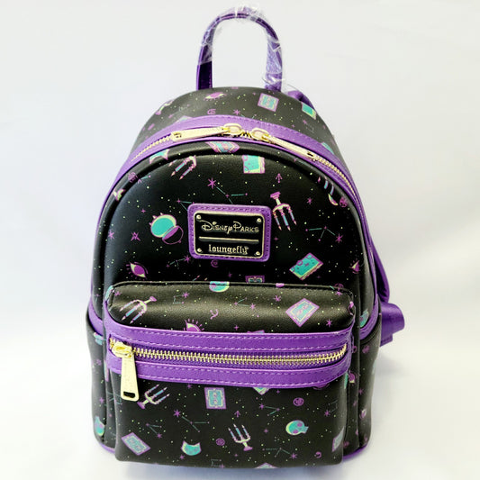 2021 Walt Disney World Park Loungefly Hocus Pocus Backpack Black Purple Mini Bag