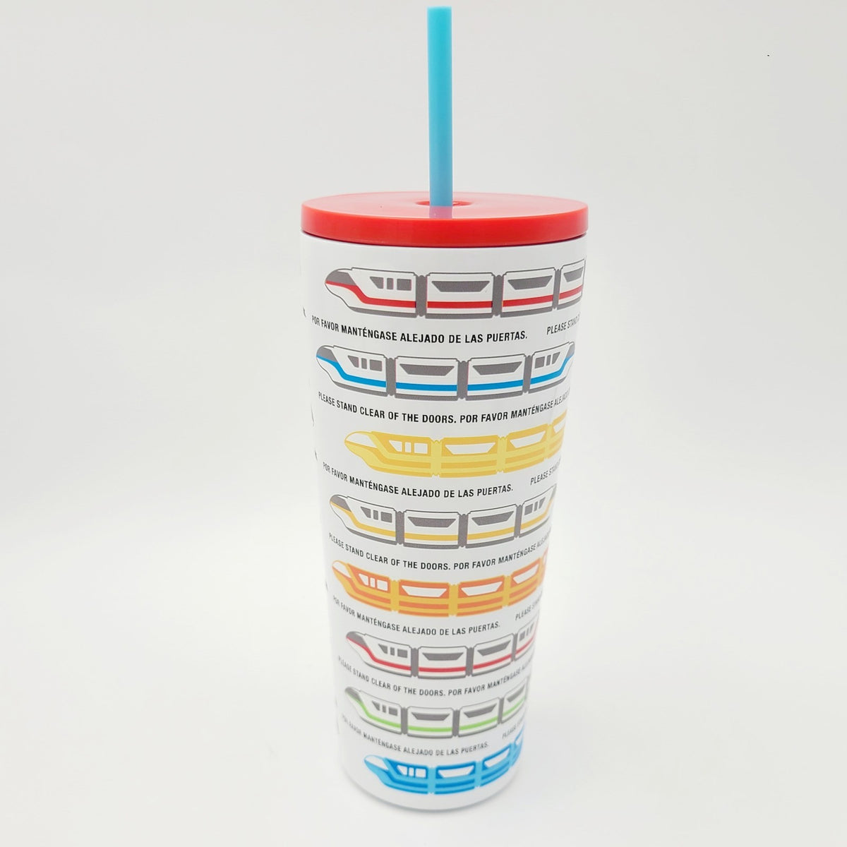 Walt Disney World Park Monorail Tumbler w/ Straw Please Stand Clear of the Doors