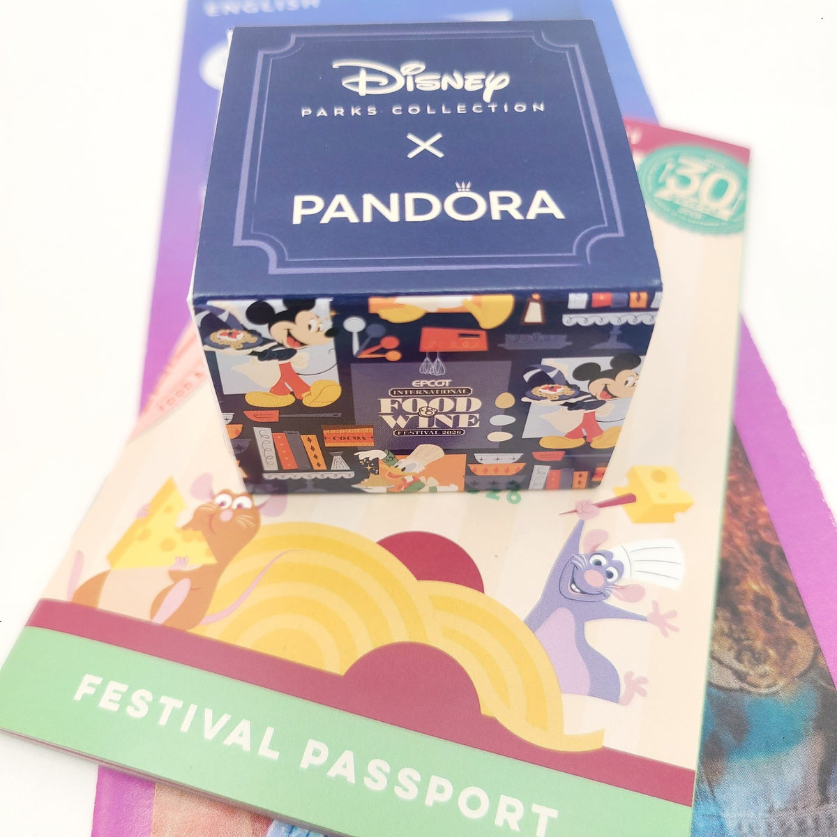 2026 Disney Parks Pandora Epcot Food Wine Mickey Minnie 2 Piece Charm Set Donald