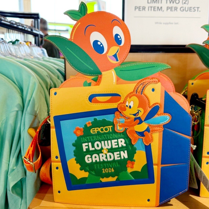 Disney Parks 2026 EPCOT Flower Garden Loungefly Spike Orange Bird Dole Backpack