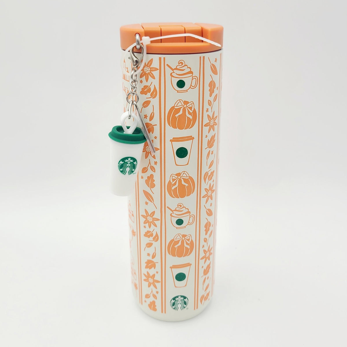 2026 Disney Parks Fall Starbucks Pumpkin Steel Tumbler Bottle Lid Spout Keychain