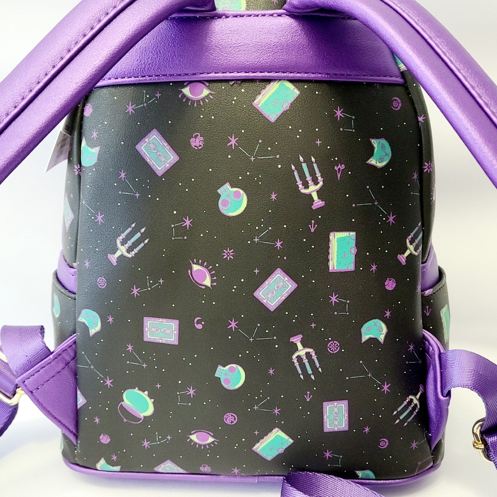 2021 Walt Disney World Park Loungefly Hocus Pocus Backpack Black Purple Mini Bag