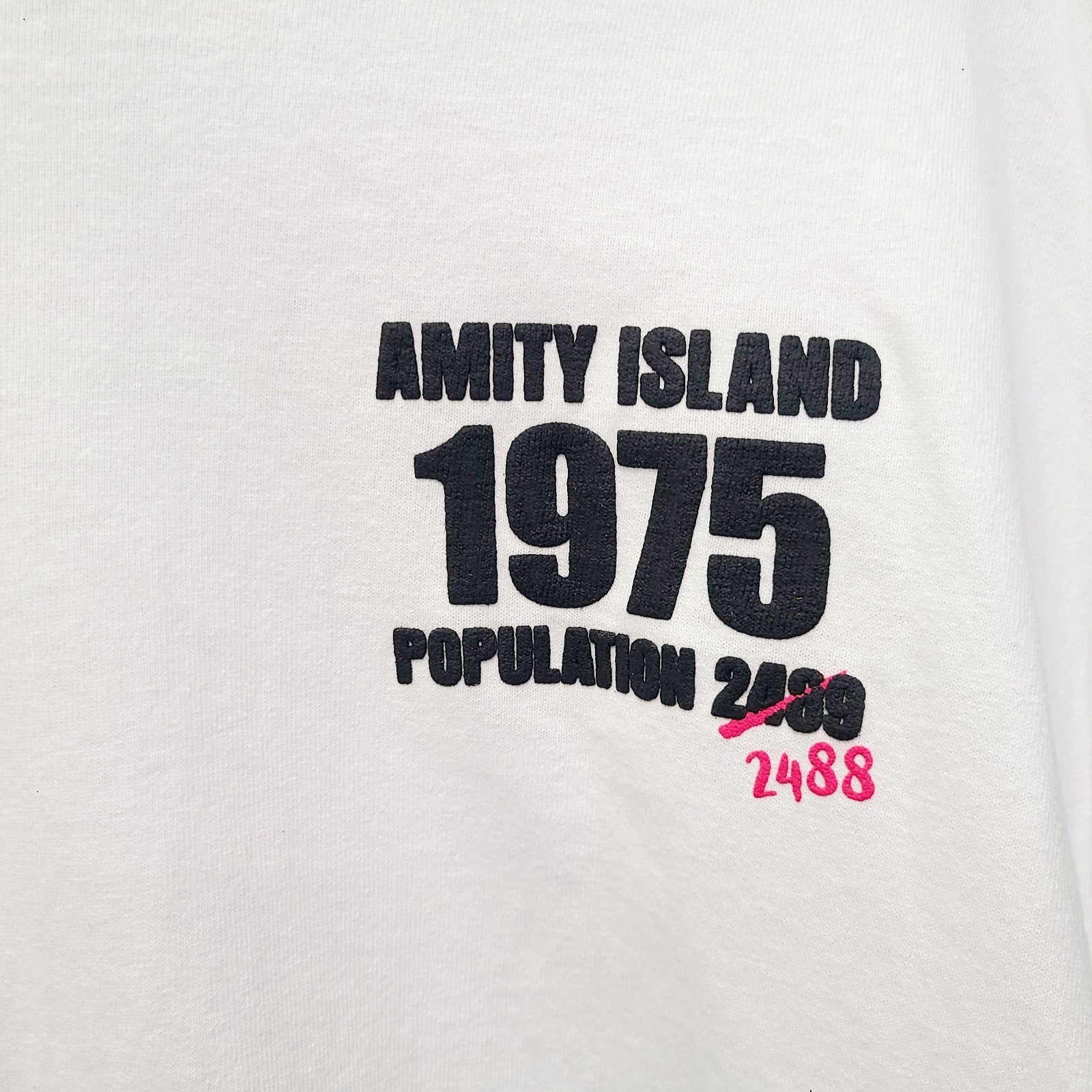 LARGE 2025 Universal Studios Florida Jaws Amity Island Adult White Spirit Jersey