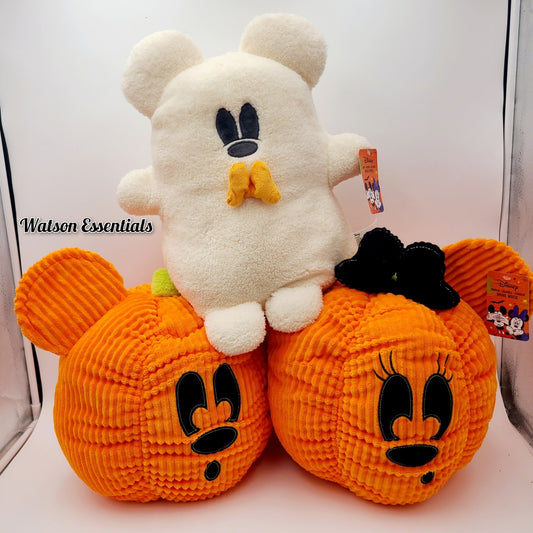 *Mickey, Minnie, Ghost Plush Pillow Set* 2026 Disney Mouse Pumpkin Halloween NEW