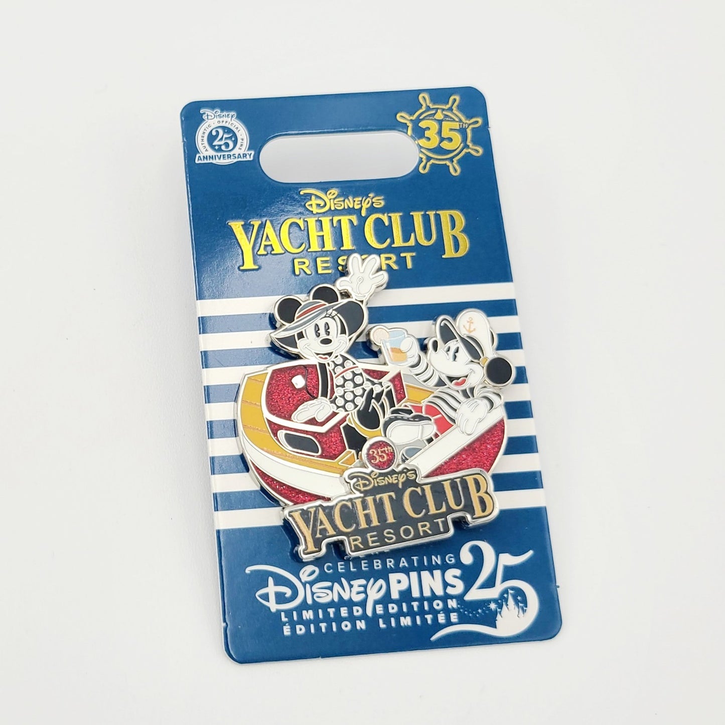 2025 Disney Parks Yacht Club Resort 35th Anniversary LE 2000 Pin Mickey & Minnie