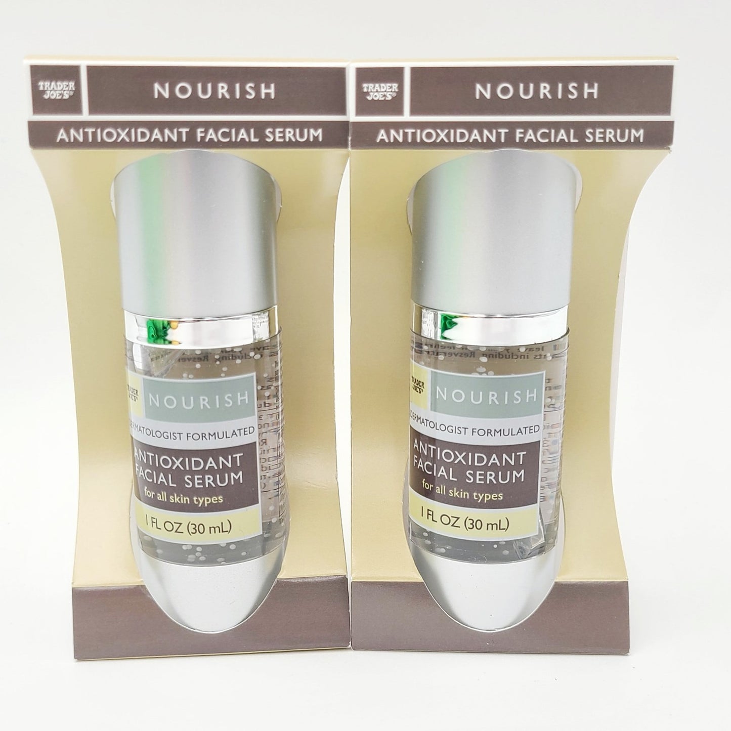 (2) Trader Joe's Antioxidant Facial Serum Hydrating Vitamin Formula 1 Fl Oz NEW