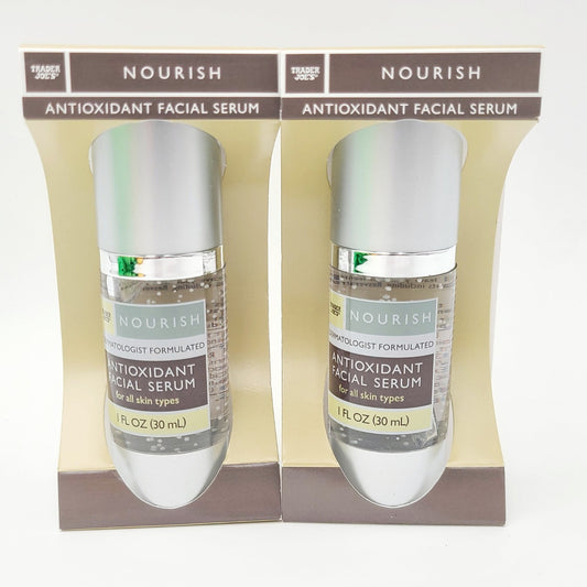 (2) Trader Joe's Antioxidant Facial Serum Hydrating Vitamin Formula 1 Fl Oz NEW