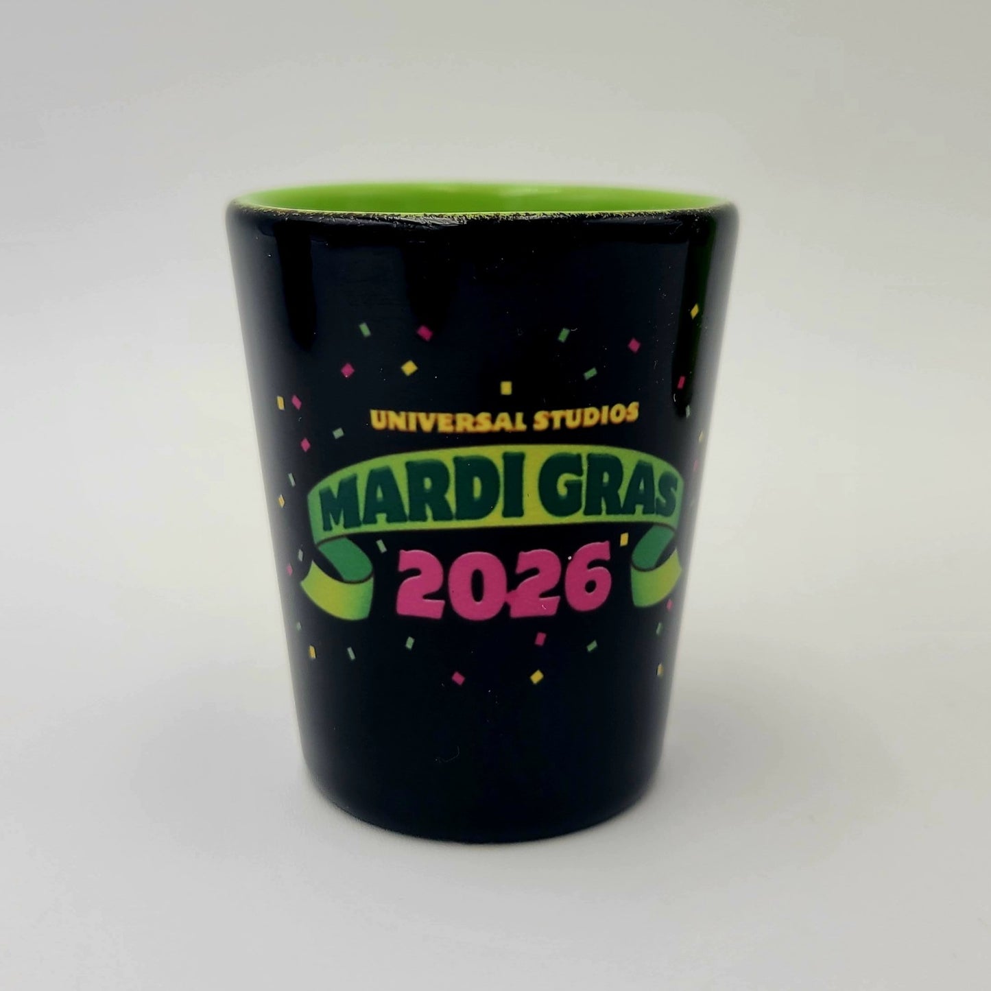 2026 Universal Studios Mardi Gras Shot Glass Parade Key Art 2oz Toothpick Holder