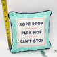 NEW Disney Parks 2026 WDW Rope Drop Park Hop Can't Stop Embroidered Throw Pillow