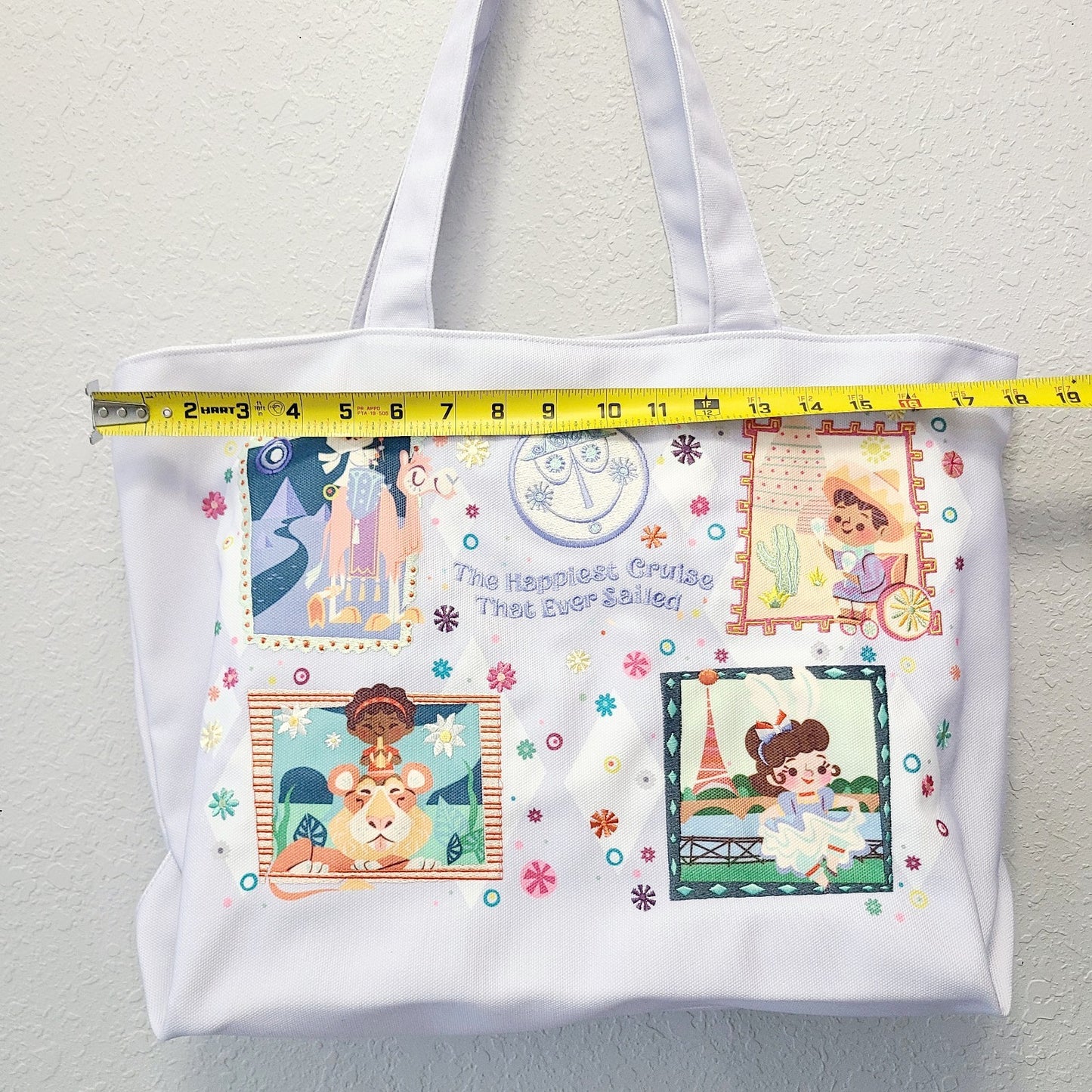 2026 Walt Disney World Parks It’s A Small World Collection Canvas Tote Bag New