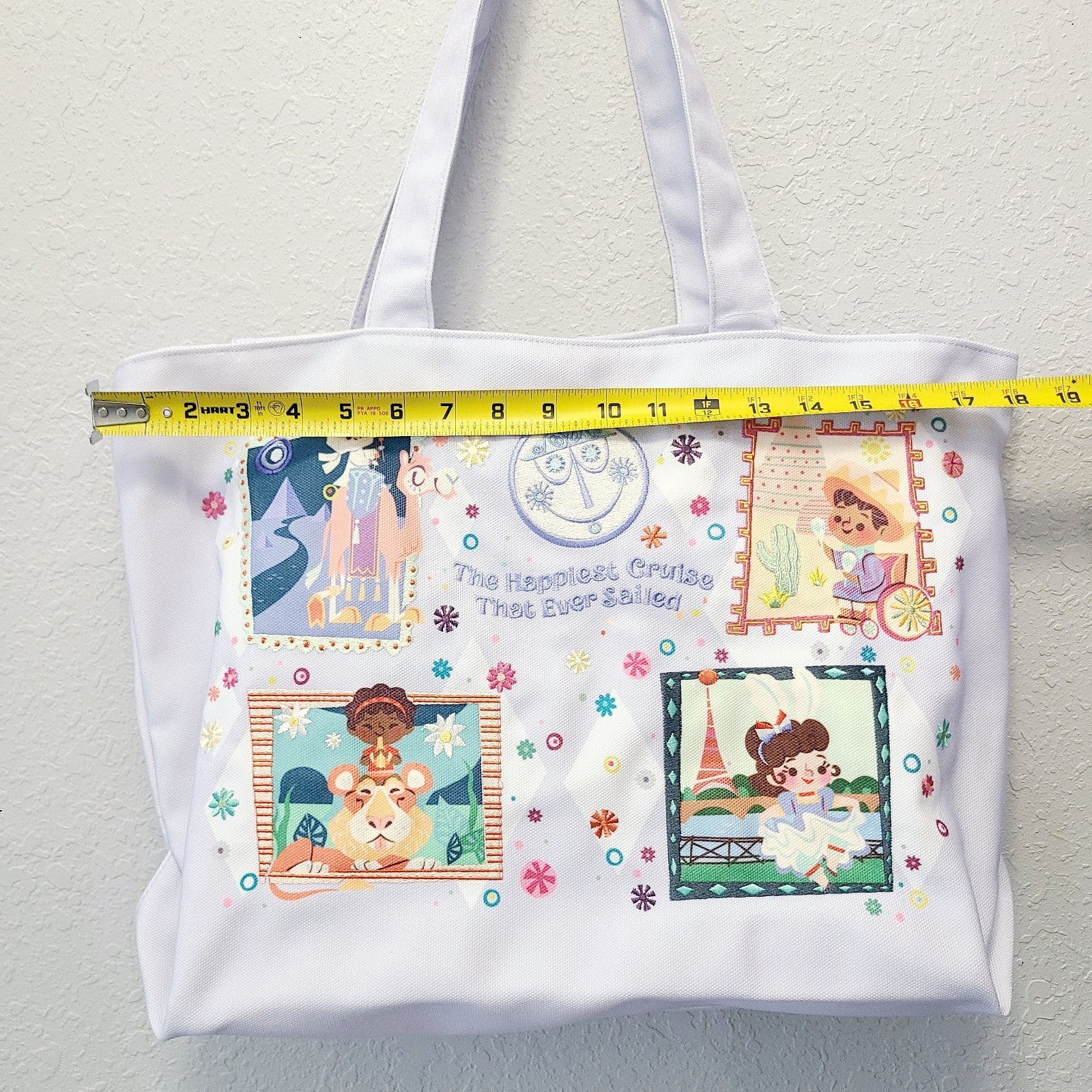 2026 Walt Disney World Parks It’s A Small World Collection Canvas Tote Bag New