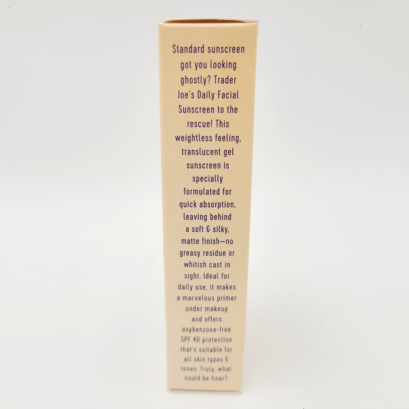 *2 Pack* Trader Joe's Daily Facial Sunscreen Broad Spectrum SPF 40 - 1.7oz / Box