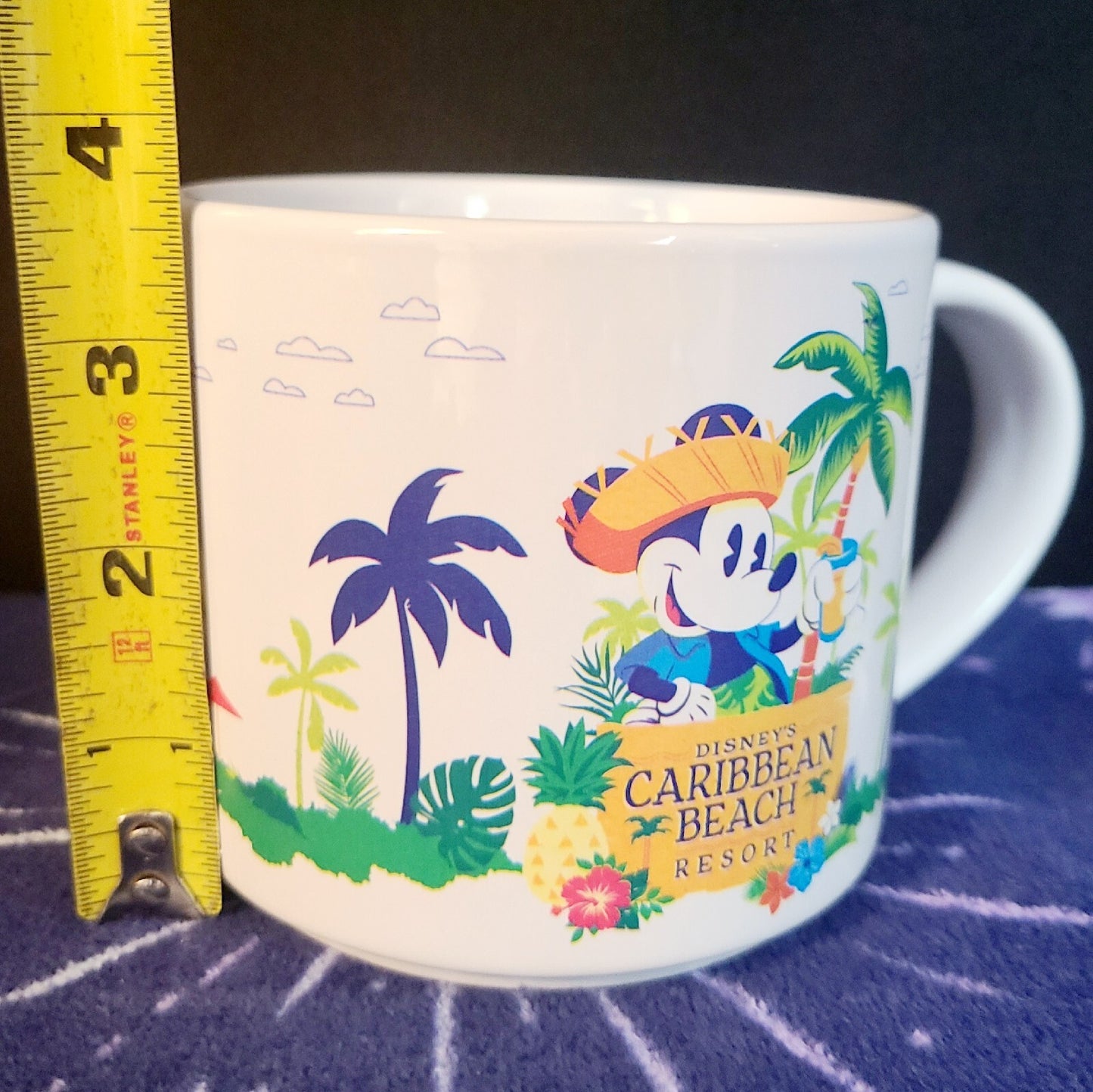 (1) Disney World Parks Caribbean Beach Resort Ceramic Coffee Mug Skyliner Map