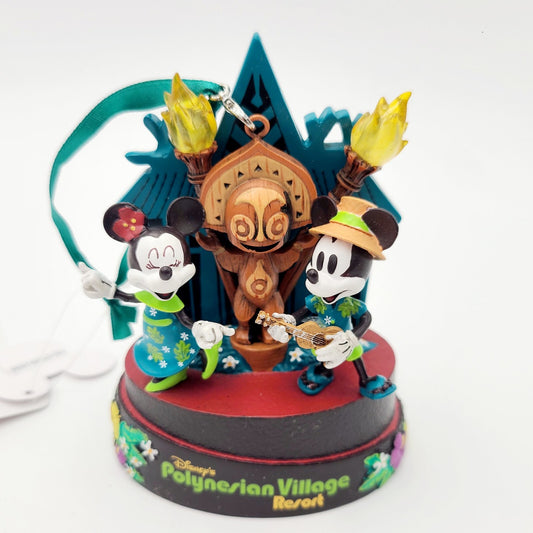 *Light-Up ORNAMENT* Walt Disney World Parks Polynesian Resort Maui Mickey Minnie