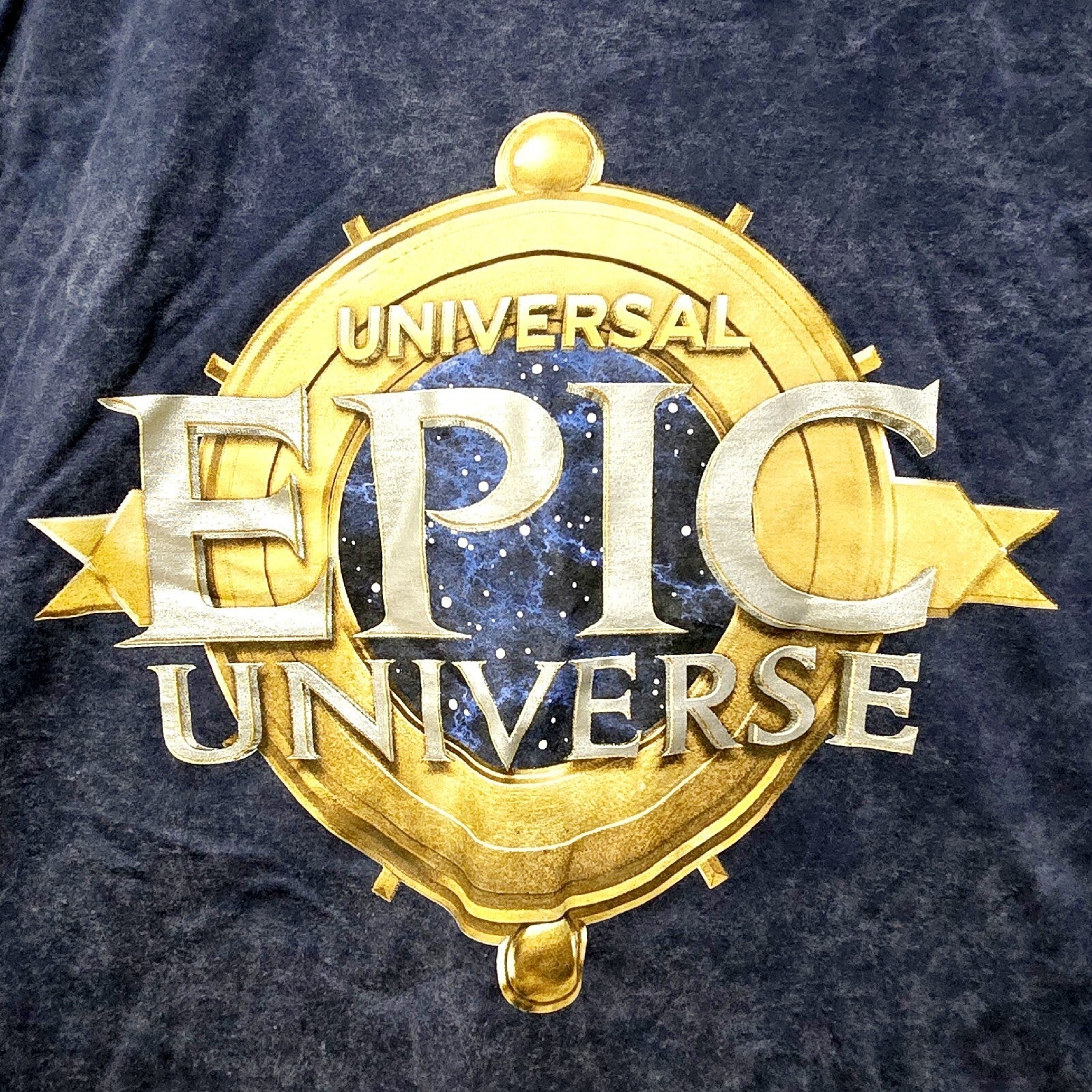 LARGE 2024 Universal Studios EPIC Universe Navy Blue Shirt Size L NEW Orlando FL