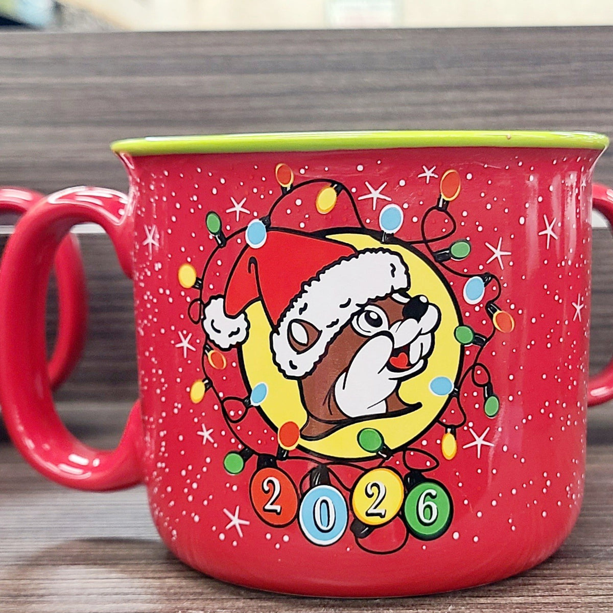 2026 Buc-ee's Beaver Red Ceramic Coffee Mug Christmas Holiday Believe 12oz Bucee