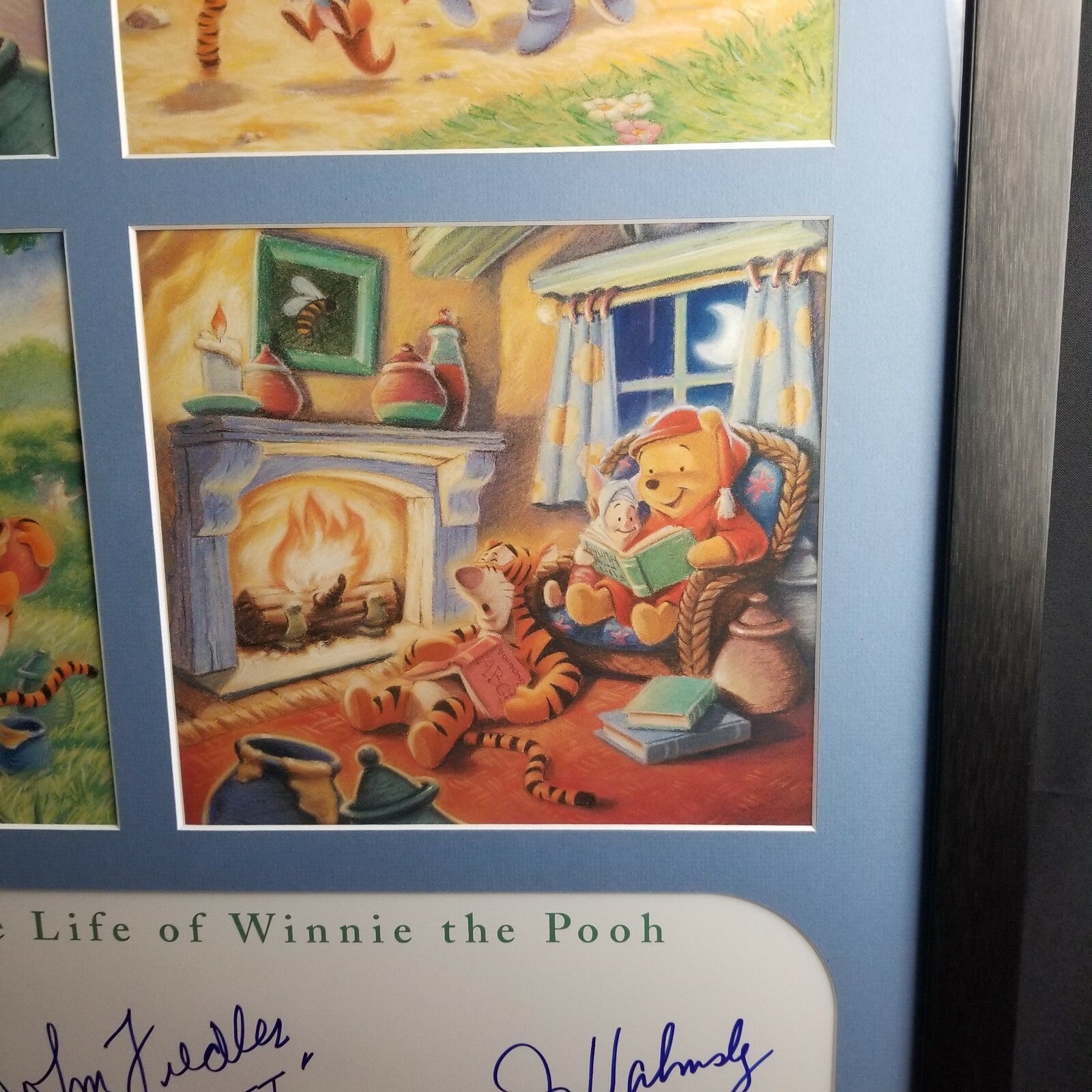 SIGNED/Autographed Disney Parks Winnie the Pooh Framed Art Artwork Piglet Roo