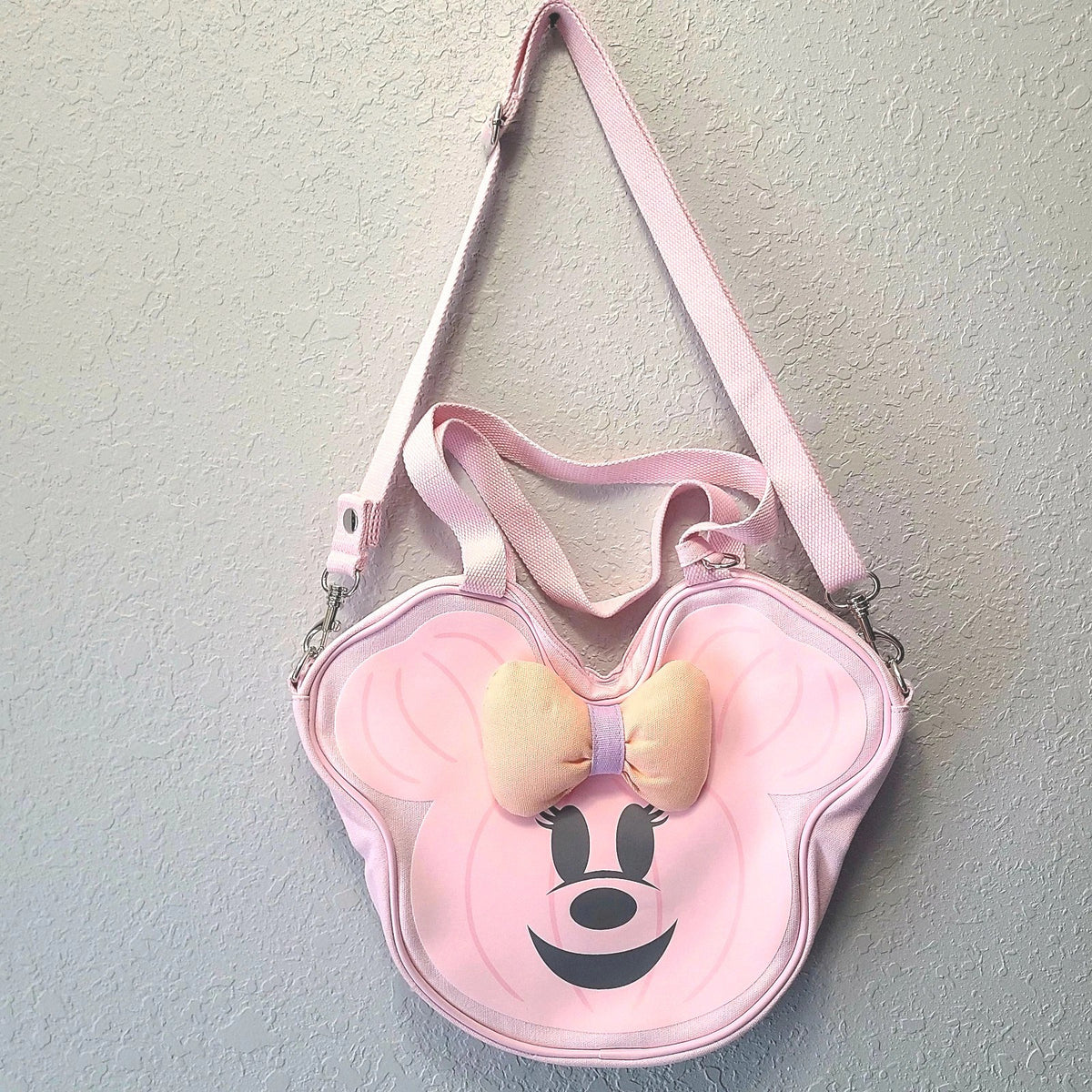 2026 Disney Parks Halloween Hey Boo Ghost Pumpkin Pink Minnie Canvas Tote Bag