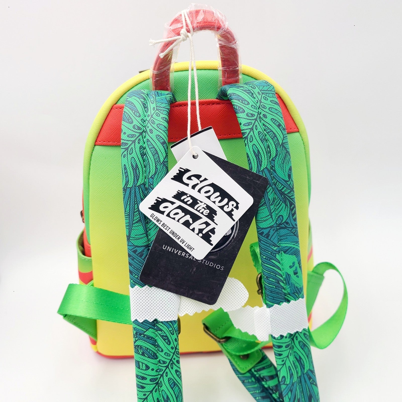 Universal Studios Jurassic Park Loungefly Backpack Gates Open Close T Rex GITD