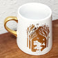 NEW Disney Parks Mickey & Minnie Mouse White & Gold 4.5" Mug Snowflakes Winter