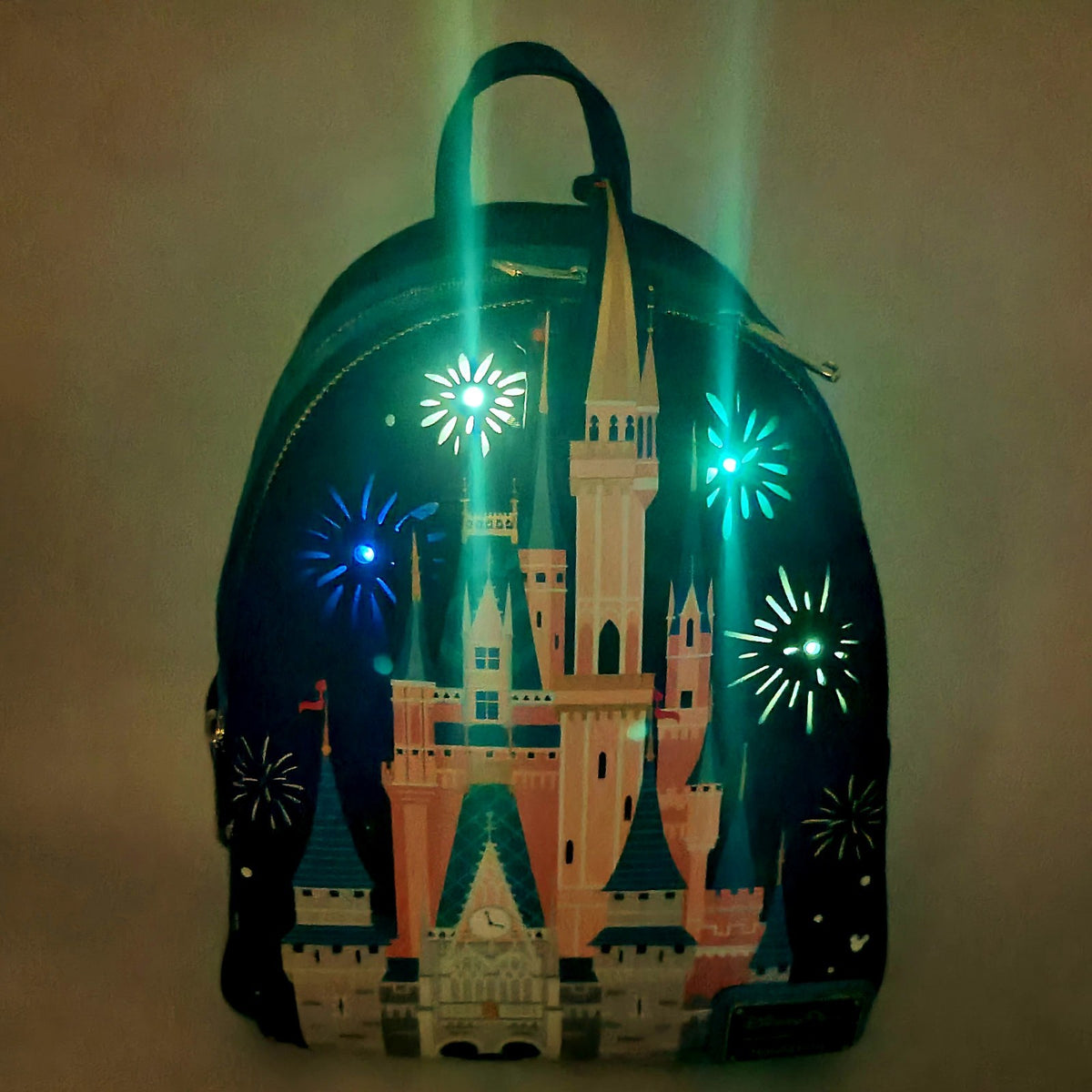 2026 Disney Parks Loungefly WDW Cinderella Castle Mini Backpack Light Up Bag NWT