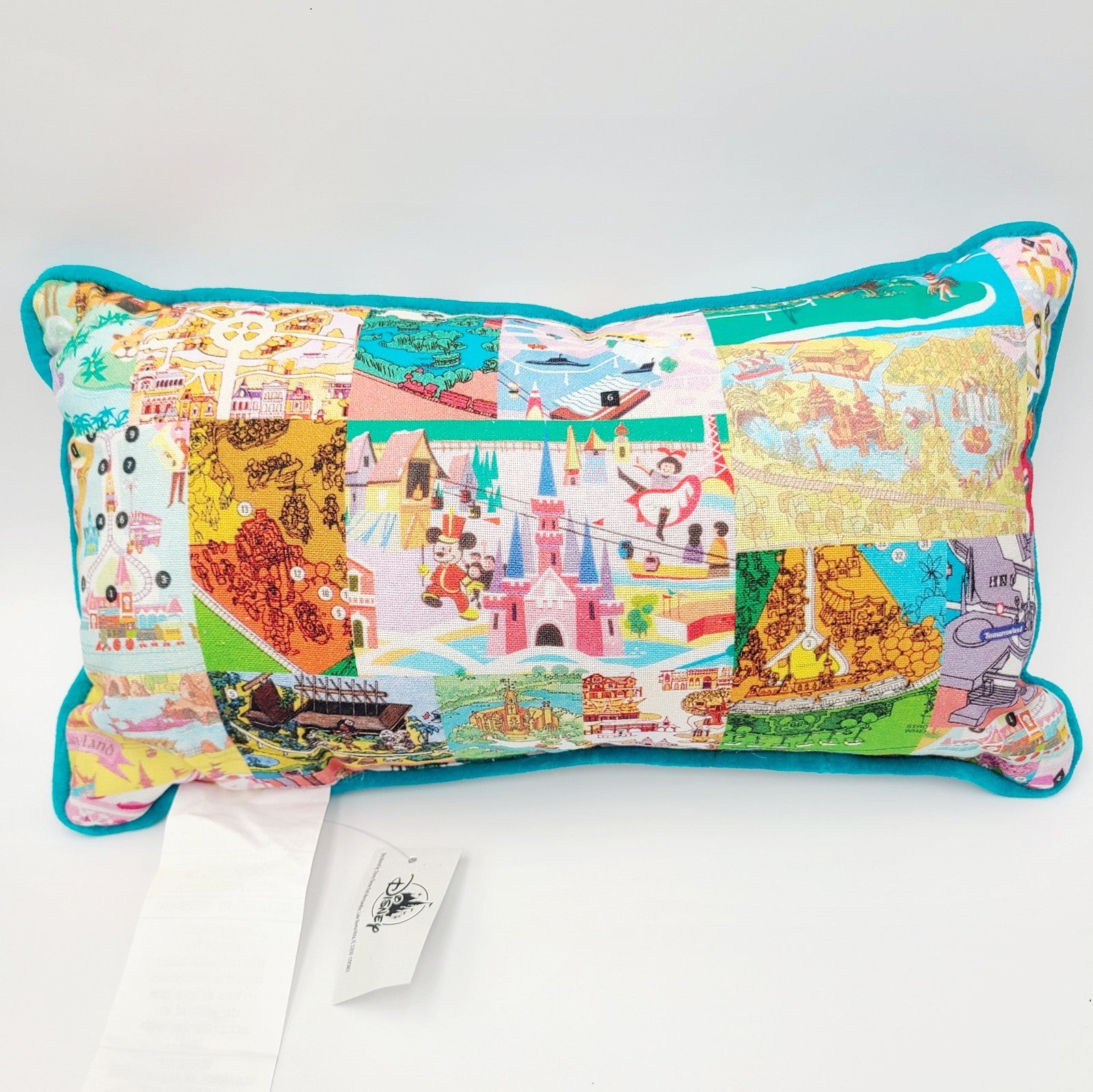 2026 Walt Disney World Parks Vintage Park Maps & Brochure Icons Throw Pillow NEW