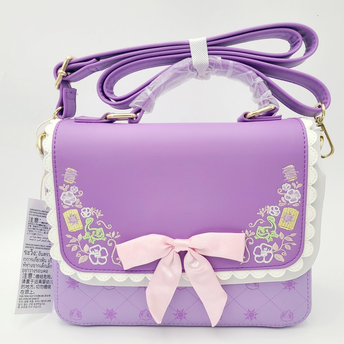 2026 Disney Parks Princess Rapunzel Tangled Purple Crossbody Loungefly Bag Purse