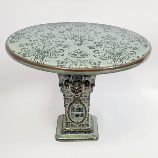 NEW Disney Parks The Haunted Mansion Gargoyle Wallpaper Porcelain Cake Stand