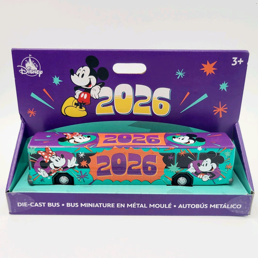 2026 Disney Parks Diecast Bus Transport Toy Dated Year Mickey & Minnie Mouse New