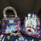 NEW Disney Loungefly Cinderella Castle Crossbody Bag Purse & Mini Backpack Set 
