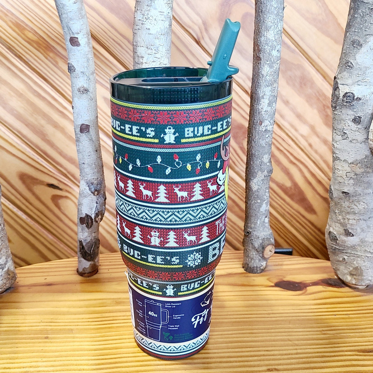 Buc-ee's 2026 Christmas Yukon 40 oz Tumbler Reindeer Beaver Red Ugly Sweater NEW