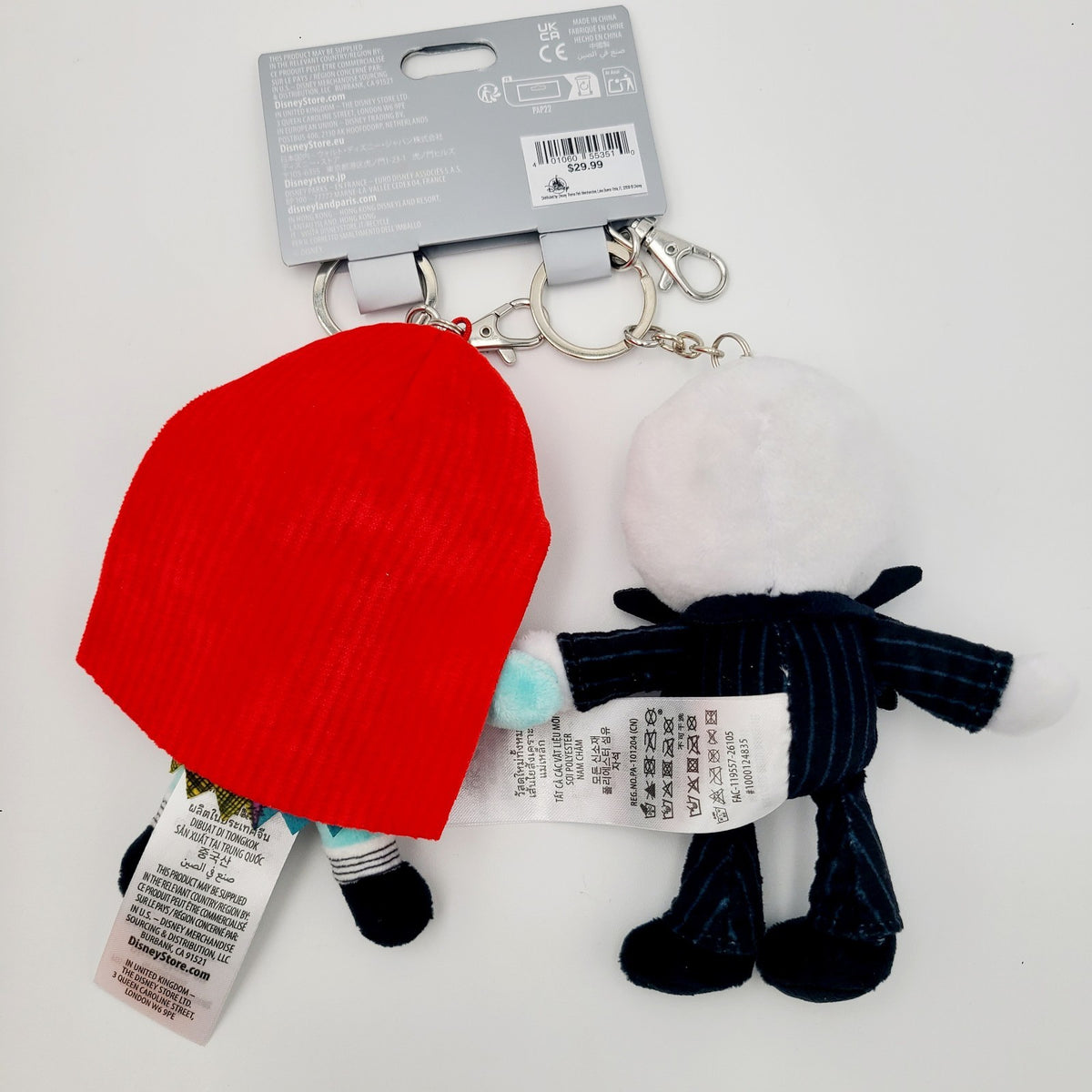 2026 Disney Parks Jack & Sally Nightmare Before Set Plush Bag Charm Keychain New