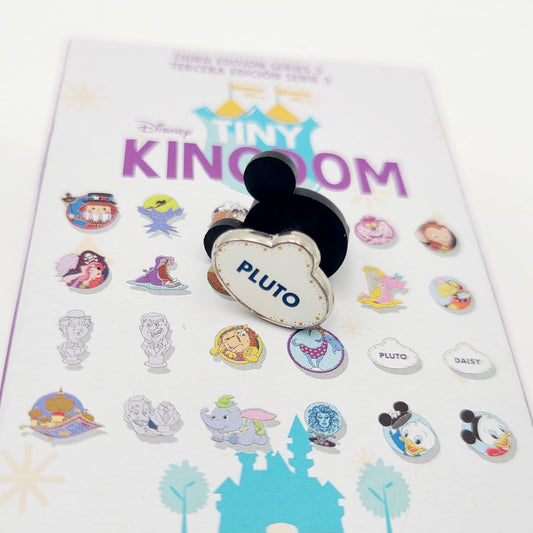 Disney Parks Tiny Kingdom 3rd Edition Series 3 PLUTO Name Tag Badge Mystery Pin