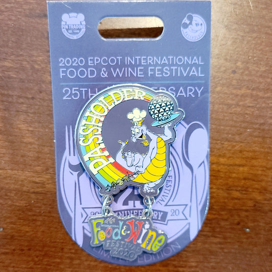 NEW Disney Parks Pin Epcot Food & Wine Festival 2020 Passholder Chef Figment WDW